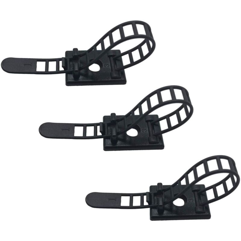 Tinor - 25 Pack Adhesive Cable Clips with Optional Screws - Adjustable and Reusable Cable Management Ties - Heavy Duty Cable Clips for Home Office