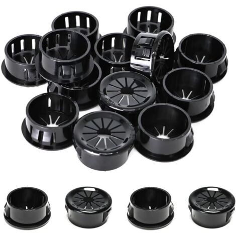 25 passe-câbles, clips de 22 mm de diamètre, passe-câbles ronds en nylon pour câbles de bureau, noirs