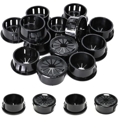 25 passe-câbles, clips de 22 mm de diamètre, passe-câbles ronds en nylon pour câbles de bureau, noirs