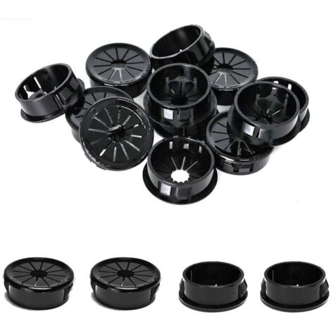 25 passe-câbles, clips de 28 mm de diamètre, passe-câbles ronds en nylon pour câbles de bureau, noirs