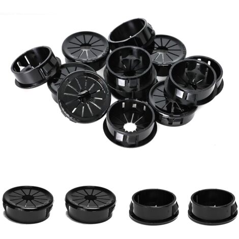 25 passe-câbles, clips de 28 mm de diamètre, passe-câbles ronds en nylon pour câbles de bureau, noirs