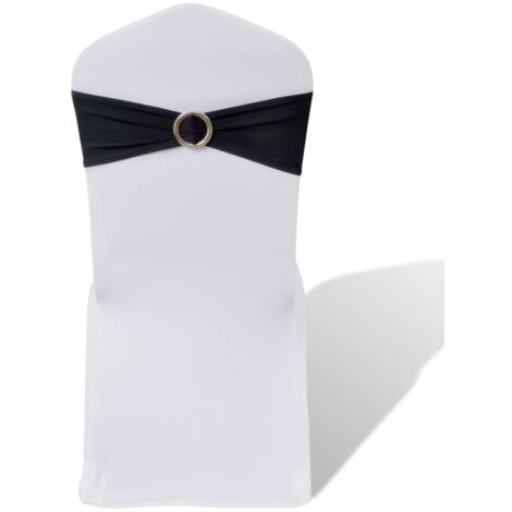 25 pcs Black Stretchable Decorative Chair Band with Diamond Buckle vidaXL