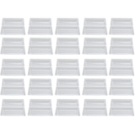 25 PCS Disposable Plastic Hinged Loaf Container Food Fruit Storage Box 22.5 x 12.7 x 8.5 cm