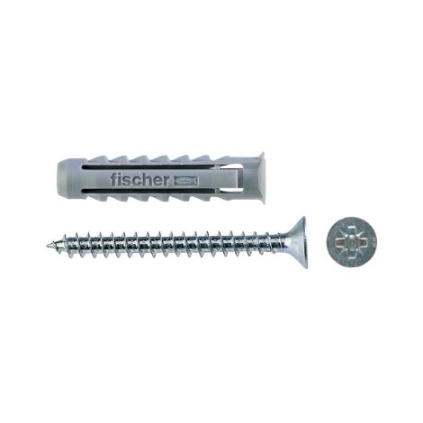 25 pcs Fischer chevilles avec vis SX 10 S fixations de chevilles en nylon
