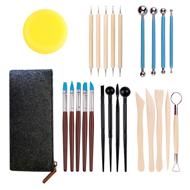 Csparkv - 25 Pcs Outil Modelage Clay Sculpting Tools Outil Modelage Argile Outil Sculpture Modelage Outil Modelage Silicone, Outil Modelage En Bois