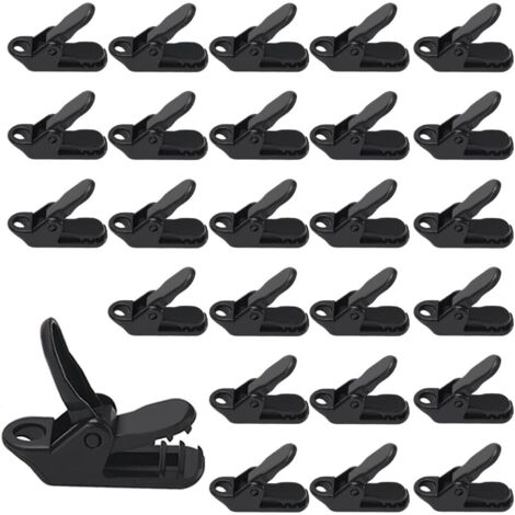25 pezzi clip per tenda, clip per telone in plastica, clip per telone per tenda, clip per telone per tenda da campeggio all'aperto, nero