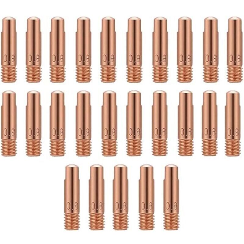25 pezzi ugelli di contatto per torcia di saldatura MIG/MAG senza contatto a gas/gas, materiali di consumo, ugelli di contatto MIG, saldatrice MIG