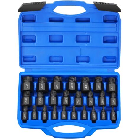 25 Piece Socket Set, Impact Socket Set, for Removing Broken Bolts, Screws and Socket Head Screws