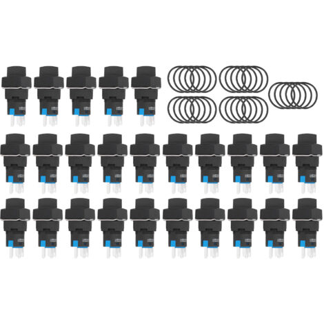 25 pièces 16mm carré 5 broches bouton de sélection interrupteur rotatif autobloquant 24V BEMLA1611XD/21F (vert)