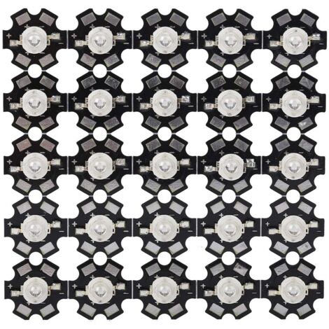 25 pièces 3W LED puce ultraviolette lumière 395nm-400nm lampe UV haute puissance perles diode puces avec base en aluminium