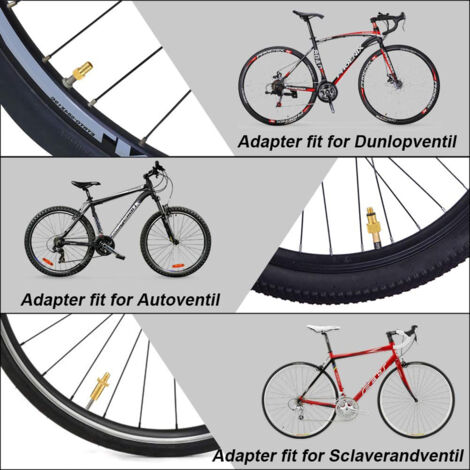 25 pièces adaptateurs valves pour pompes Presta, Dunlop, Français, SV, AV, DV avec bagues de scellement