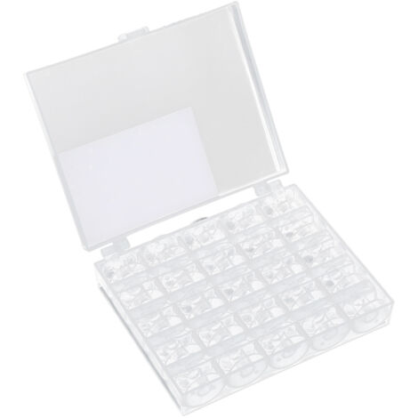 25 pièces Bobines pour Machine à Coudre en Plastique Transparent, Boîte de Rangement pour Couture et Broderie à Domicile
