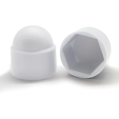 25 Pièces Cache Ecrou Blanc, Cache-écrous M6, Pour Clé De 10 mm, Capuchons De Protection Plastique Cache Boulon Pour Recouvrir Les écrous et Les Têtes De Vis Hexagonales