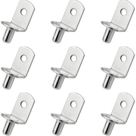 25 Pièces Chevilles de Support d'Étagère Goupille de Support d'Etagère en Métal Taquets pour Etagères L Forme Support Équerre Pour bois ou Verre Armoire Placard Bibliothèque