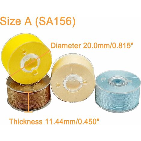 25 pièces couleurs assorties 70D/2 (60WT) fil de canette pré-enroulé en plastique taille A SA156 pour broderie et machine à coudre bricolage fil à broder fil à coudre