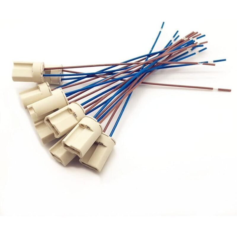 25 Pièces G4 Ampoule Titulaire Douilles Lampe Base en Céramique Avec Fil de Téflon de 10 CM G4 Douilles Halogène pour Quartz Lampes Halogènes Lampe