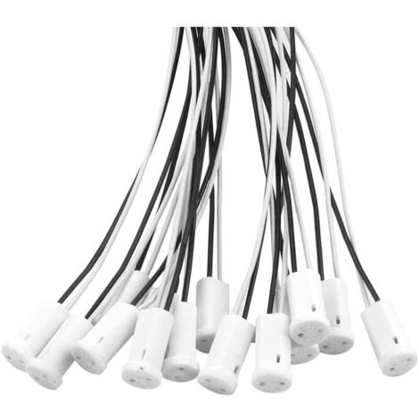 25 Pièces G4 Ampoule Titulaire Douilles Lampe Base en Céramique Avec Fil de Téflon de 10 CM G4 Douilles Halogène pour Quartz Lampes Halogènes Lampe LED Incandescent