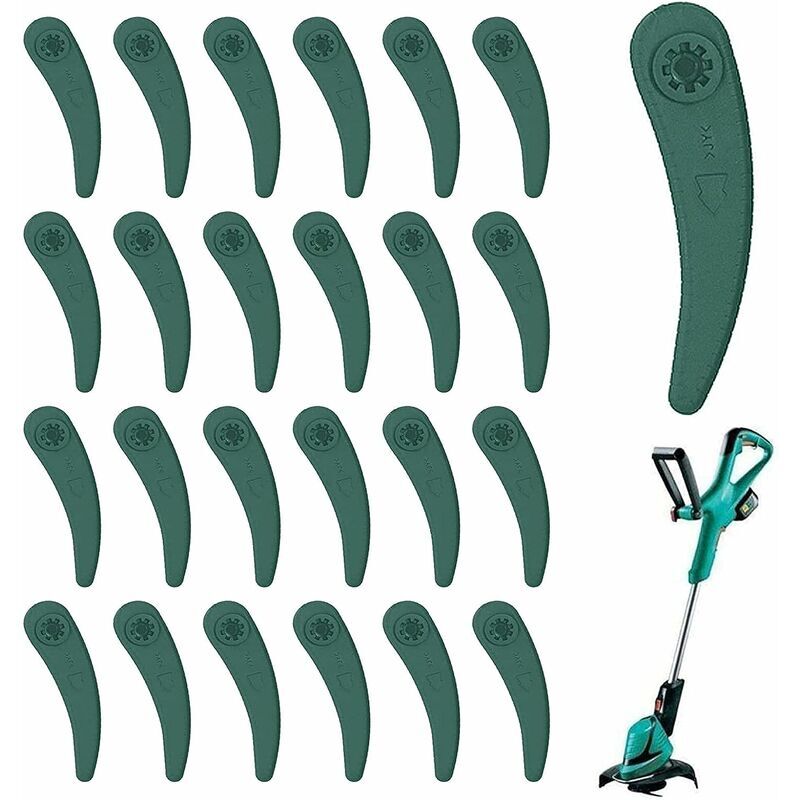 25 Pièces Lames de Rechange pour Coupe Bordures, Lames en Plastique de Rechange pour Coupe Bordures, Lames Plastique Rechange Universel, pour Bosch