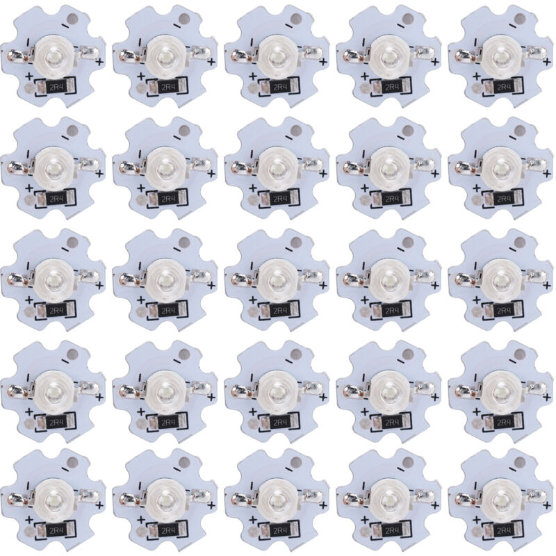 25 pièces LED haute puissance 3W 200LM, puces 5V pour éclairage DIY, lumière bleue 455-460NM