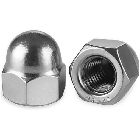 25 Pièces M4 écrous Borgnes Argent en Acier Inoxydable DIN 1587 Protection Vis, Boulons Filetés, Tiges Filetées