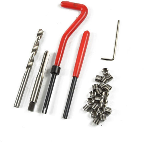 25 pièces M6 Kit de réparation de filetage outil de réparation de filetage insérer jeu de forets