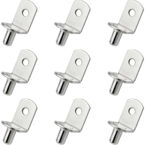 25 Pieces Metal Shelf Support Pegs, L-Shaped Shelf Brackets for Wood or Glass, Cabinets, Cupboards, and Bookshelves