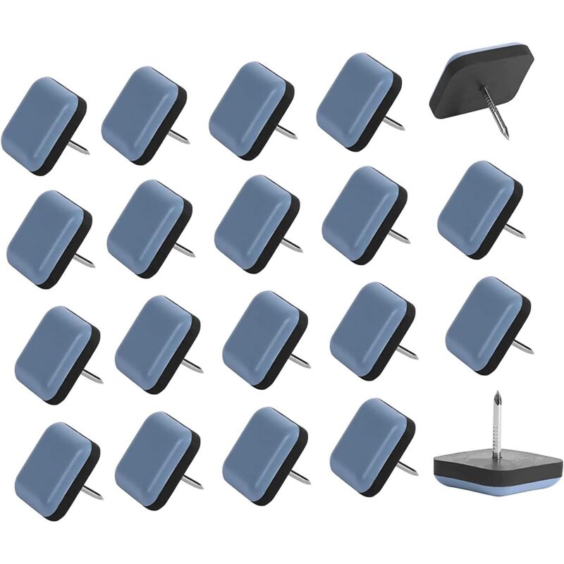 25 pièces Patins de Meubles en Téflon 25mm Auto-adhésif Patin Glisseur avec Clous pour Meuble Patins Autocollants pour Chaises et Fauteuils