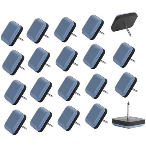 25 pièces Patins de Meubles en Téflon 25mm Auto-adhésif Patin Glisseur avec Clous pour Meuble Patins Autocollants pour Chaises et Fauteuils