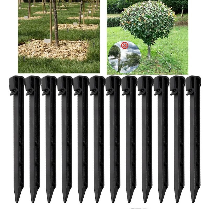 25 Pièces Piquets de Sol en Plastique, 25CM Piquets de Bordure de Paysage Robustes Piquets de Tente Pointes d'ancrage pour Tentes Planche Terrasse