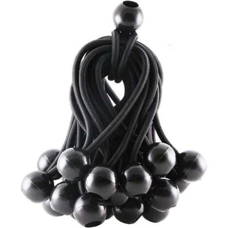 25 Pièces Tendeur Élastique Corde De Élastique Multifonctionnelle 4Mm Pour Auvent Jardin Bannière Pavillon Tente Noir