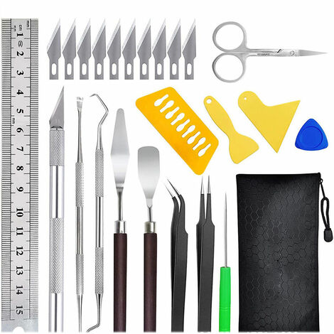 25 piezas de accesorios para plotter, herramientas de deshierbe de vinilo, herramienta para manualidades DIY, cuchillo para manualidades, cuchillo cortador, bisturí, cuchillos artesanales para tallar,