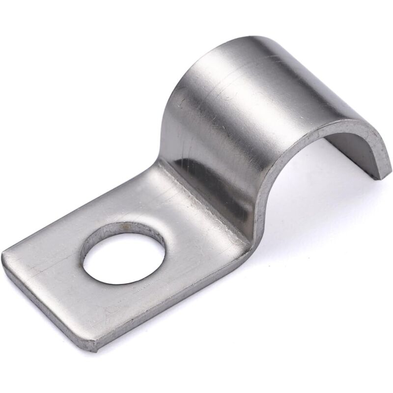 Jalleria - 25 piezas P-Clip para cables de un orificio Clips de acero inoxidable Clips de fijación de tubo para invernadero Para la fijación de