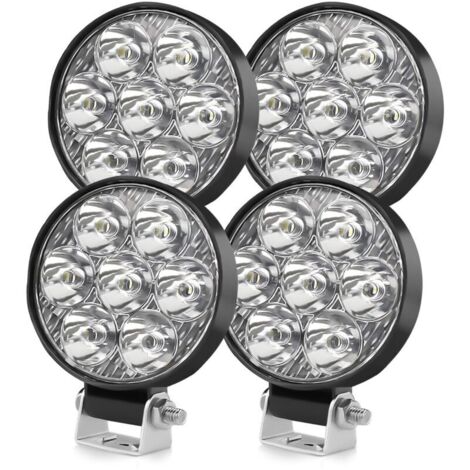 2.5 Pouces 24W Rond Phare De Travail Led 12v 24v, 4PCS Mini Phare De Travail Led IP68 6500K, Pour VéHicules Tout Terrain Voitures ATV UTV SUV, Camions, Motos, Machines Agricoles, Tracteur