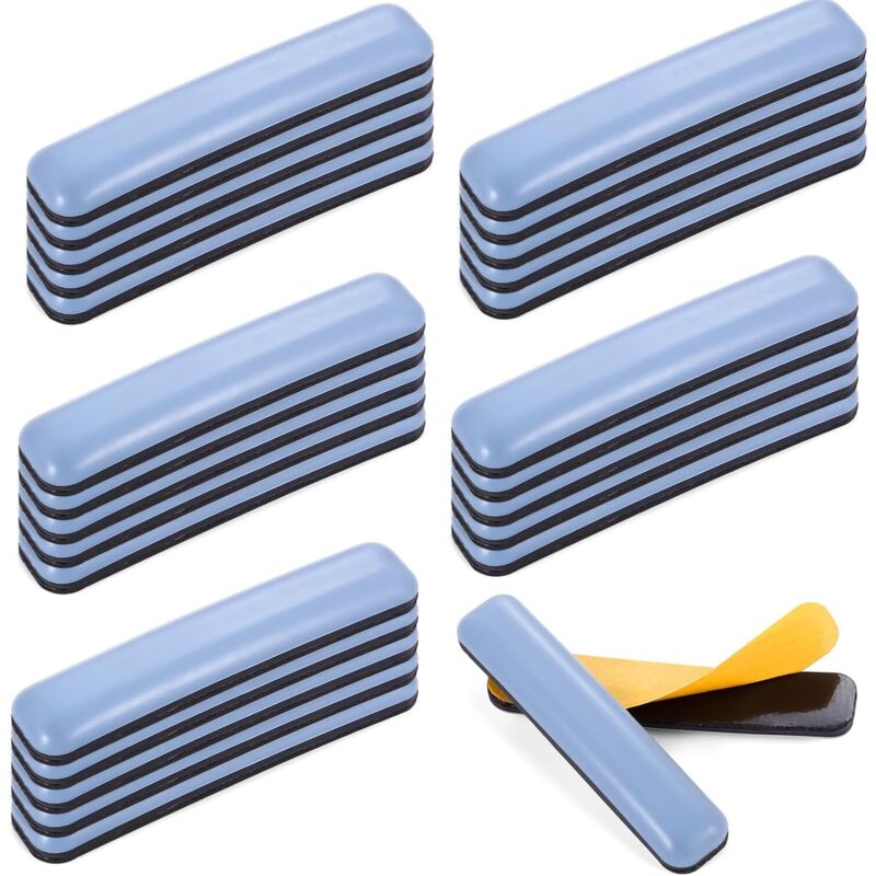 25 protectores de teflón adhesivos para muebles, protectores rectangulares para sillones y sofás, protección para el suelo (16 x 75 mm)