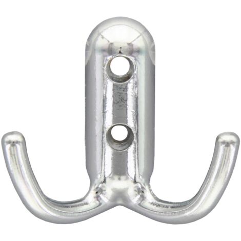 25 pz appendiabiti 2 ganci metallo cromo lucido 45x45 mm attaccapanni