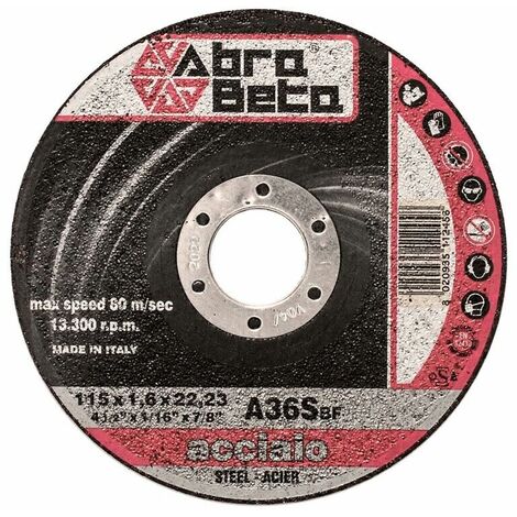 25 Pz Disco da Taglio 115 ABRABETA per acciaio non trattato 115 x 1,6 x 22,23 mm