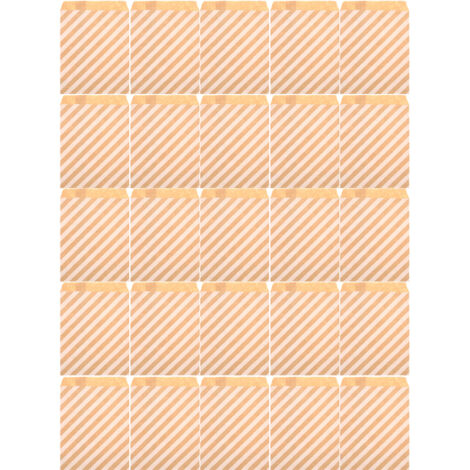 25 Sacs en Papier Kraft à Rayures Diagonales pour Emballage de Bonbons, Noix, Biscuits et Snacks