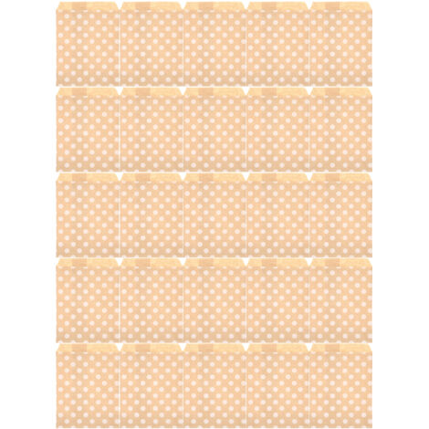 25 Sacs en Papier Kraft Rechargeables pour Snacks, Bonbons, Noix et Cookies - Lot de 25 avec Motif à Points Ronds