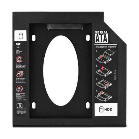 2,5"-SATA-Gehäuse für HDD/SSD, 9,5-mm-DVD-Adapterschacht für Laptops