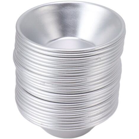 25 Stück AluminiumEierkuchenform, Aluminiumlegierung, MiniBackformen aus Aluminiumfolie, Tassen für Halter, Eierkuchenbecher, Puddingbecher, Portugiesisch für Kleine Kuchenformen