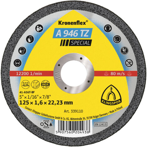 25 Stück Trennscheibe A946TZ 125 x 1,6 mm gerade Klingspor