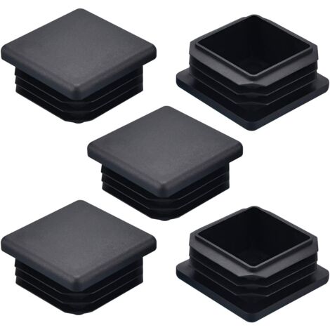 25 tapones de plástico cuadrados para tubos, para patas de silla, de metal, duraderos, antideslizantes y prácticos, de 40 x 40 mm.