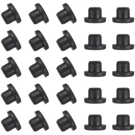 25 tappi in silicone a forma di T, diametro 13,5 mm, riutilizzabili, elastici e a tenuta stagna, rotondi e solidi per tubi, neri.