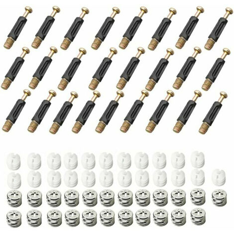 25-teiliges Montage-Set, Nockenverbinder, 3-in-1-Möbelverbinder, Exzenter-Möbelverbinder zum Verbinden von Möbeln, Tischen, Schränken, Kleiderschränken
