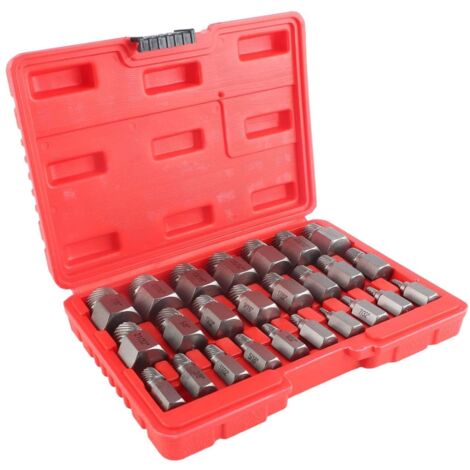 25-teiliges Schraubenausdreher-Set, Set aus Chrom-Molybdän-Stahl zum Ausdrehen beschädigter Schrauben, Sechskantschraubenausdreher-Set mit Tragetasche, zum Entfernen