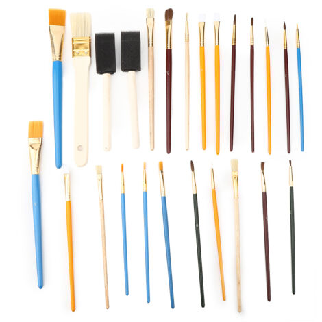 25-teiliges Set weicher Pinsel für Aquarell- und Gouachemalerei, Holzgriffe zum Zeichnen und für Ölmalerei, DIY-Kunstset