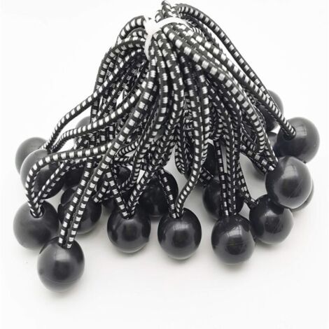 25 Tendeur Elastique Caoutchouc Professionnel avec Boule (Noir 140 mm) pour Tentes, Bâches, Affiches. Tendeur Bâche, Sangle Élastique, Support de Bâche, Caoutchouc de Bâche, Tendeur Caoutchouc.