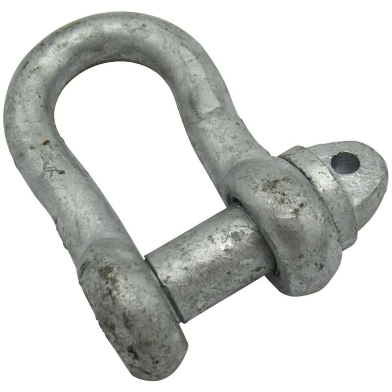 Securefix Direct - 3.5 Ton Galvanised Small Dee Shackle With Screw Pin - BS3032 3500KG Galv Lifting Towing Certified