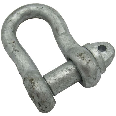 2.5 Ton Galvanised Small Dee Shackle With Screw Pin - BS3032 2500KG Galv Lifting Towing Certified