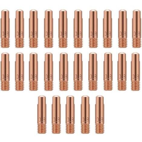 25 ugelli di contatto per torcia di saldatura MIG/MAG a gas/senza contatto, materiali di consumo per saldatrice MIG.